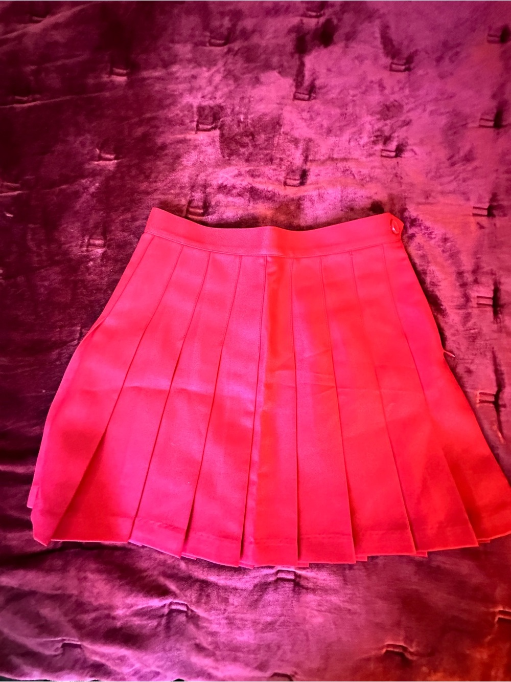 American Apparel Hot Pink Pleated Skater Skirt